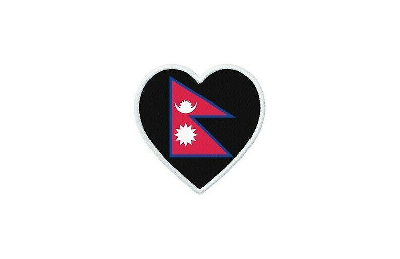 Patch badge ecusson prints thermocollant heart flag NEP nepal