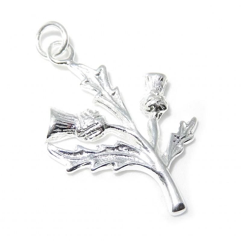 Thistle 2d Sterling Silver Charm .925 X 1 Thistles Charms