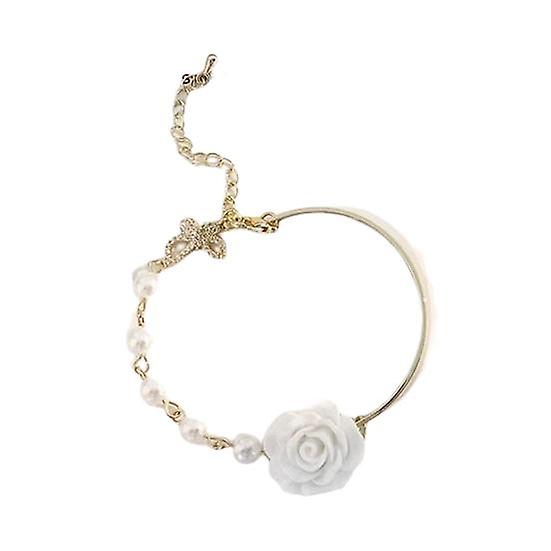 Bracelet Bangle Faux Pearl Perfect Gift Exquisite Details Pretty Women Girls Faux Pearl Bracelet Women Jewelry
