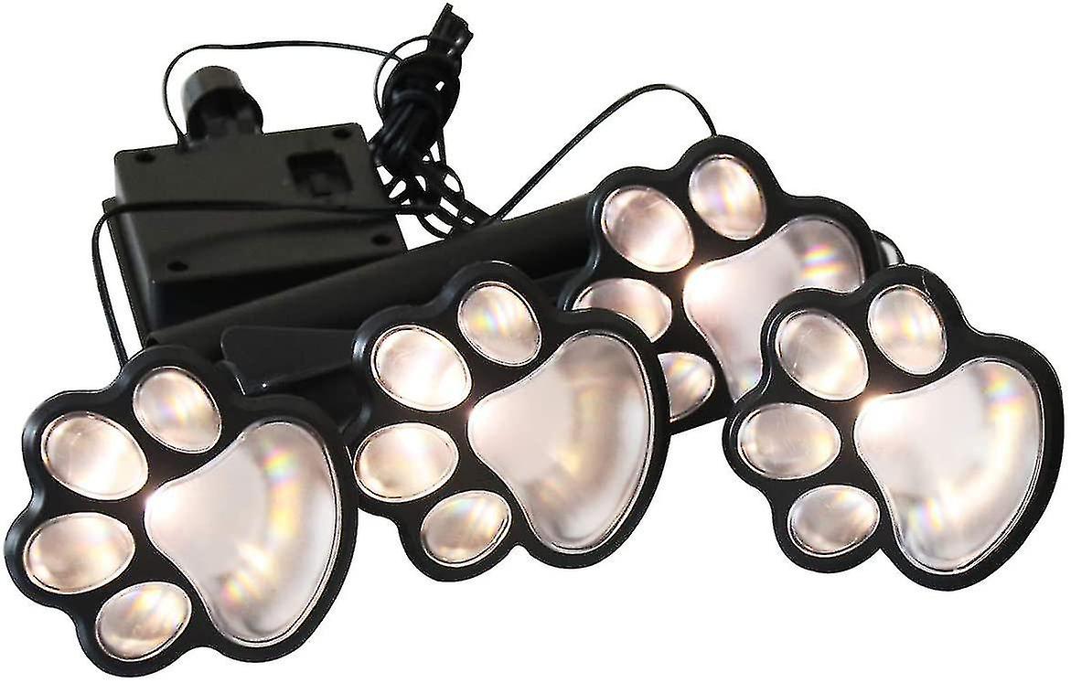 ソーラー足跡ライト、ソーラーライト屋外犬足跡ライト（4個セット）、猫子犬動物ガーデンライトパス足跡ランプ歩道照明パティオ、庭、