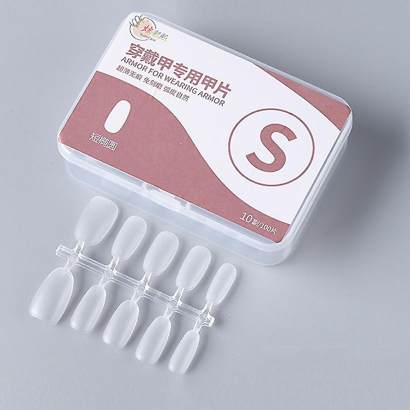 10pairs Of 100pcs/Box False Nails Tip Short Ellipse S
