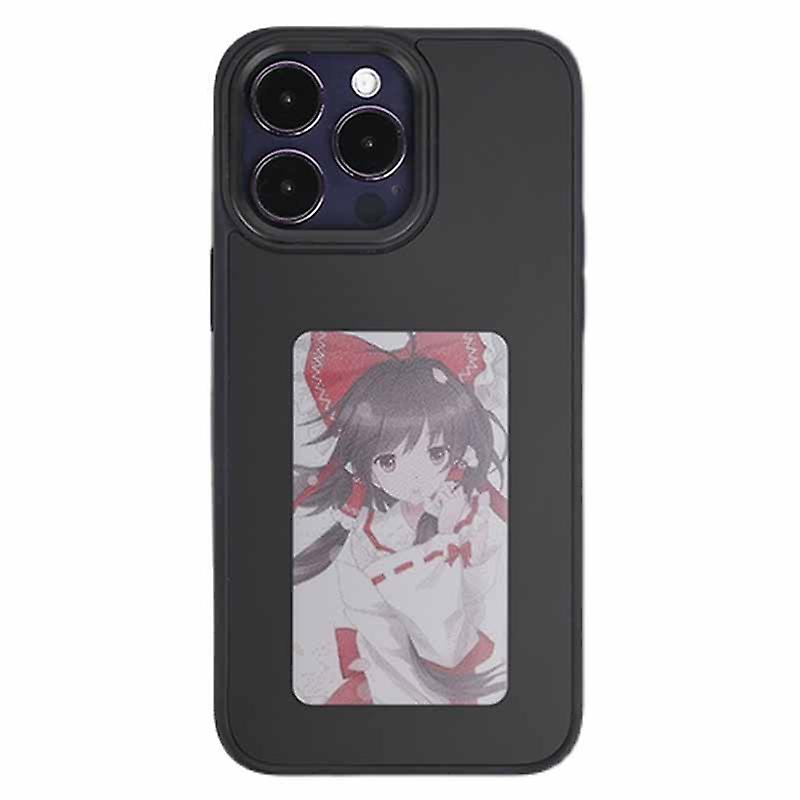 INKZONE For iPhone 14 Pro Max Case Customize Pattern PC+TPU 3-Color E Ink Case Phone Cover