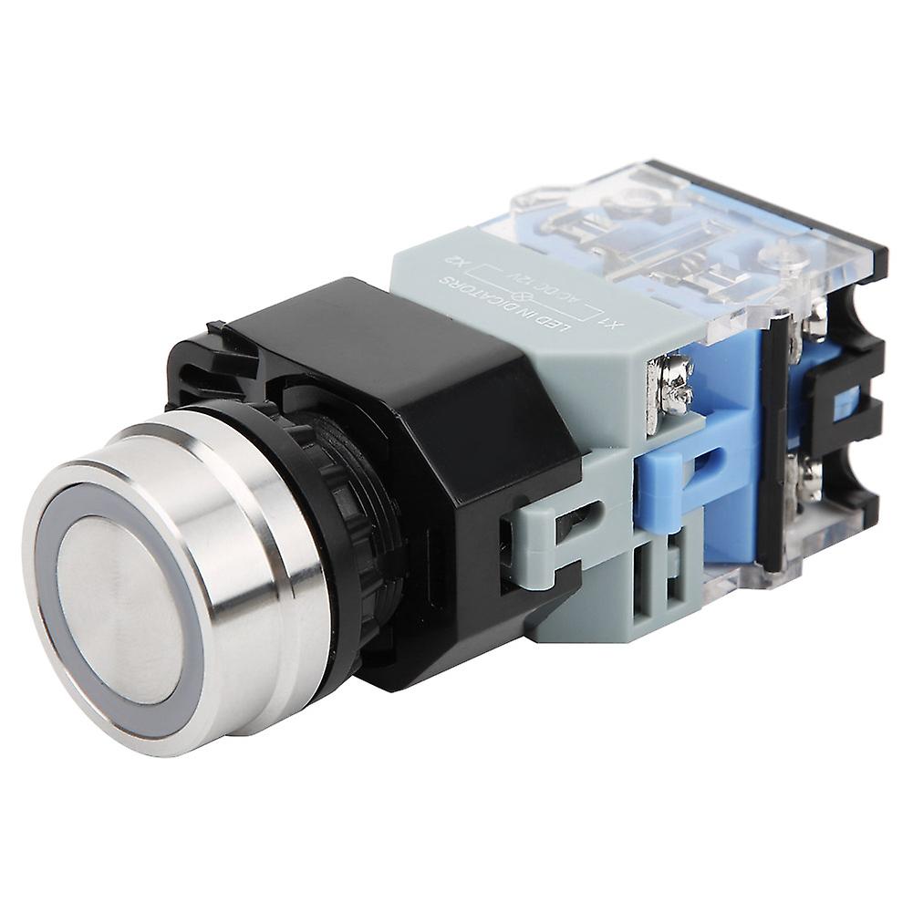 Industrial Red Light Push Button Switch with 22mm Installation Diameter GQ38 AC/DC12VSelf-Locking