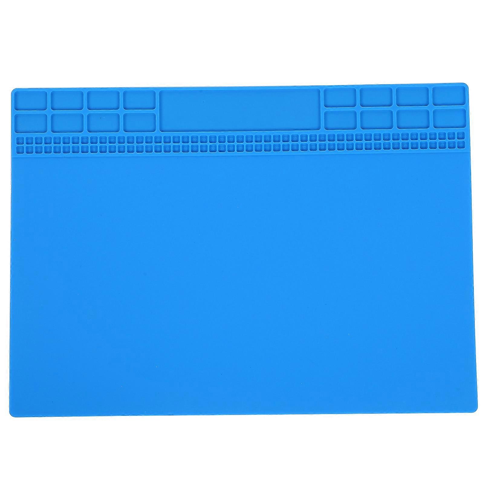 إصلاح حصيرة سيليكون مقاومة للحرارة الوسادة الكمبيوتر الهاتف لحام محطة أدوات 350x250x4mmDrak الأزرق