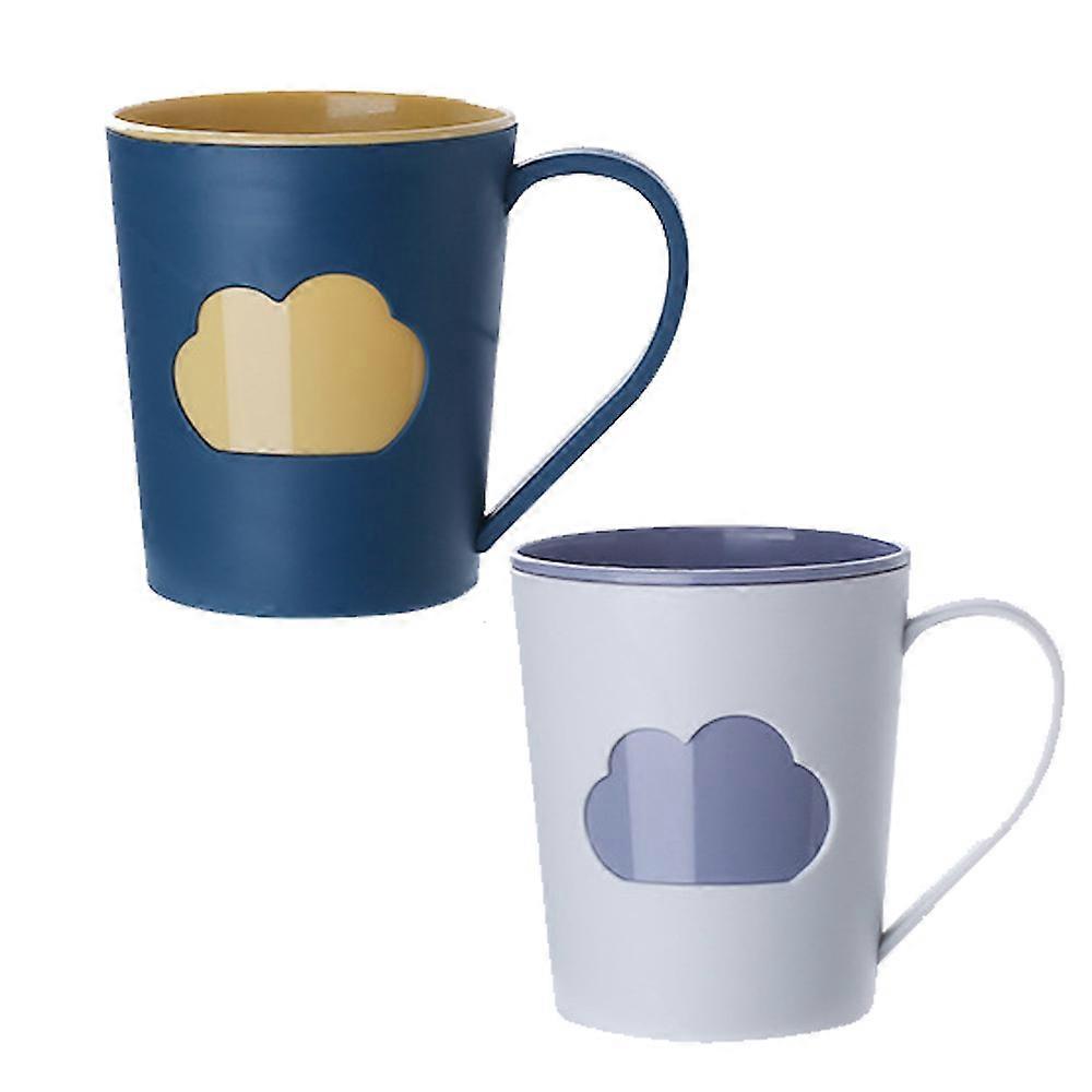 Unbreakable Reusable Drinking Cups Set of 2 Colors, Plastic Toothbrush Cup