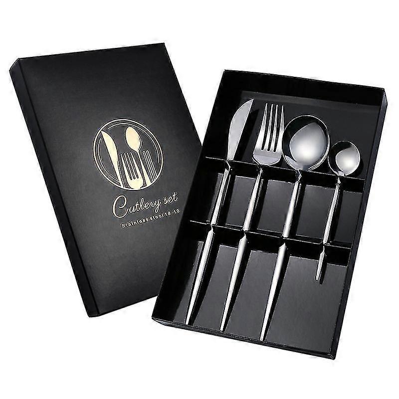 Cutlery set, cutlery set 4 pieces silver