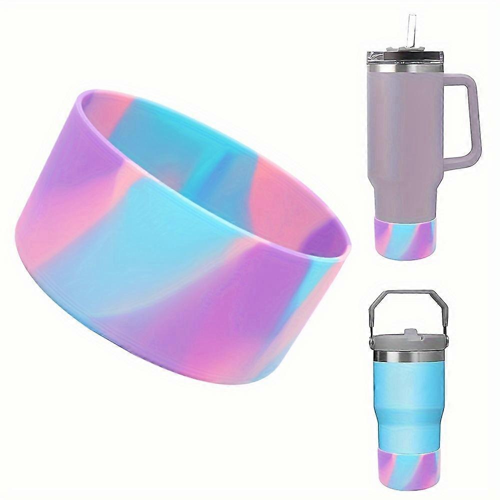 Colorful Silicone Cup Boot For Stanley Quencher 40Oz/30Oz Tumbler With Handle & For IceFlow 20oz/30oz, Non-slip Water Bottle Bottom Protective Sleeve,