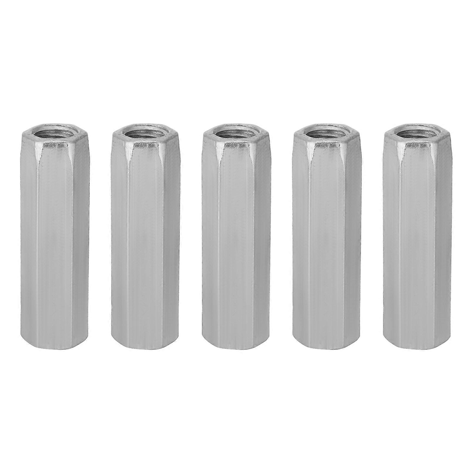 5pcs Zinc Plated Steel M10*40/50 Long Hex Nut Hexagonal Thread Nut Threaded Fasteners(M10*50)