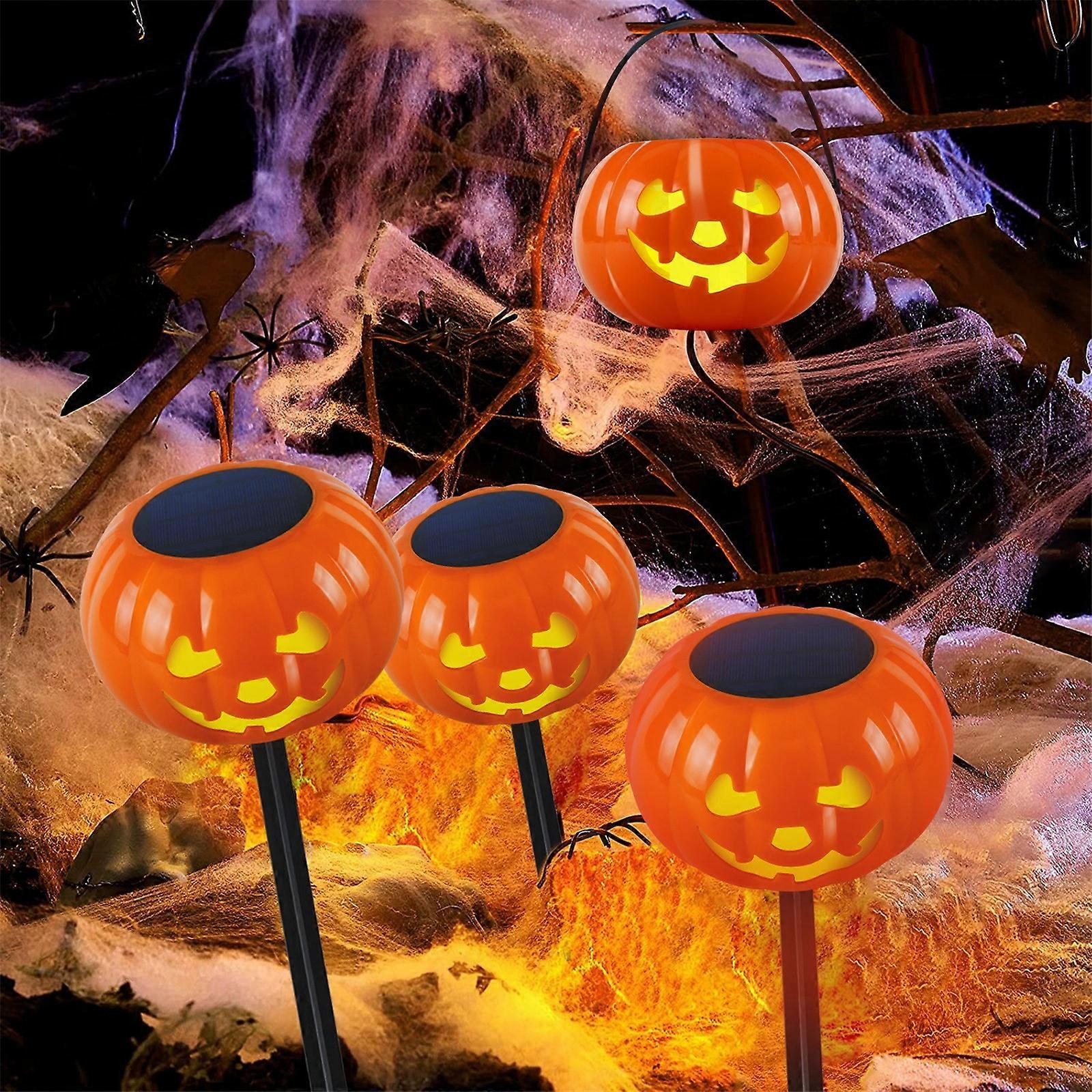 Décorations d’Halloween, citrouille solaire, lanterne de rue, décoration extérieure d’Halloween, citrouille, marqueur, lumière, lanterne de citrouille, jardin, arbre de cour