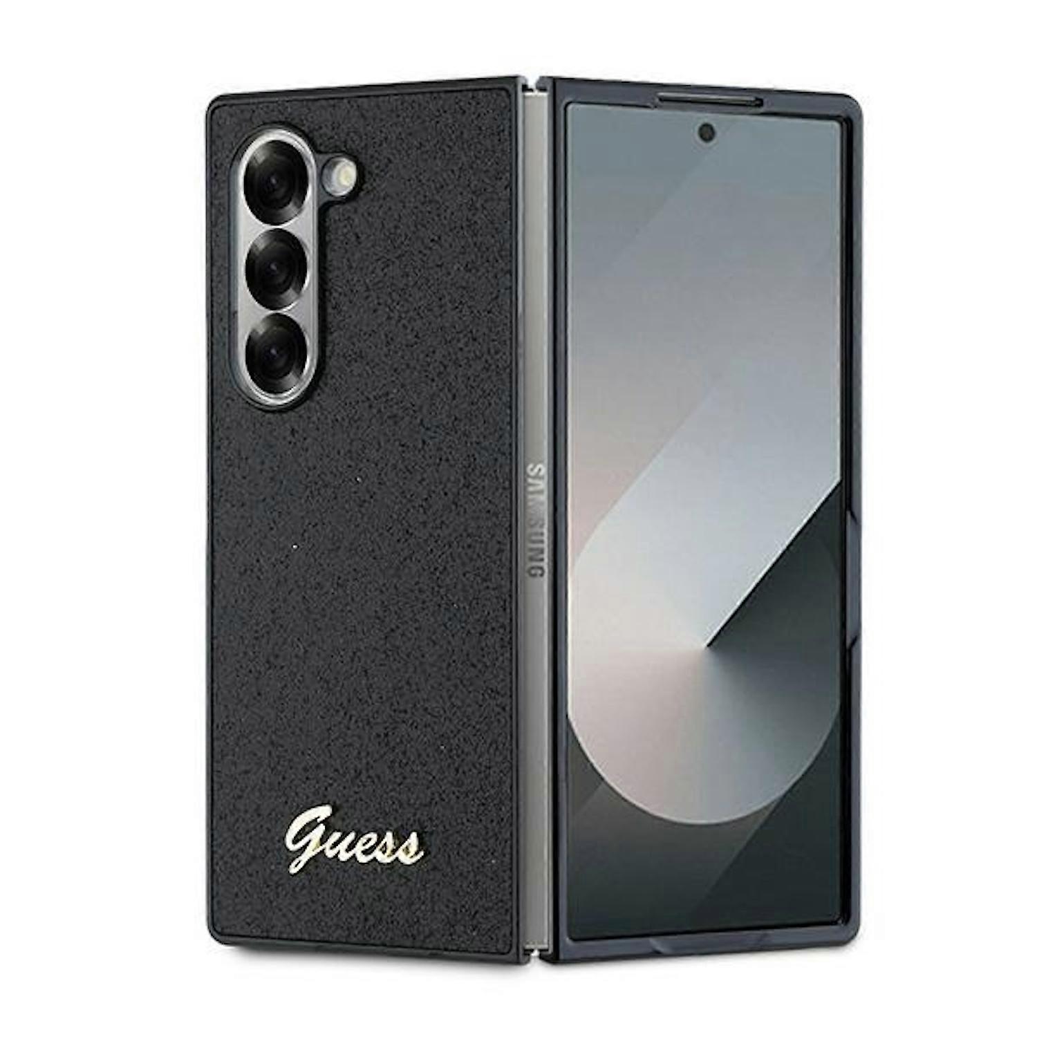 GUESS 三星 Galaxy Z Fold6 保护壳 4G 闪光字体设计 黑色