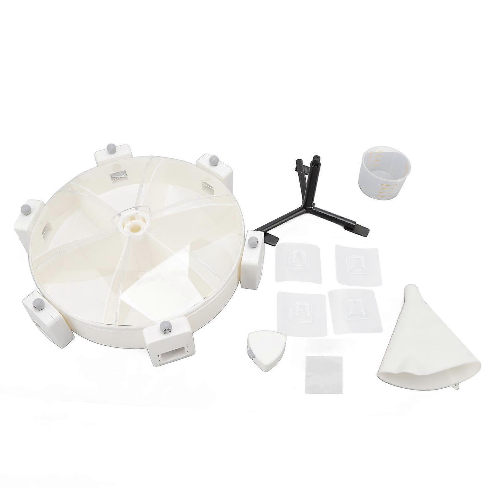 Home Wandmontierter Müslispender 6 Gitter Reisspender Rotationsgitter Getreidespeicherbox Stanze frei weiß grau