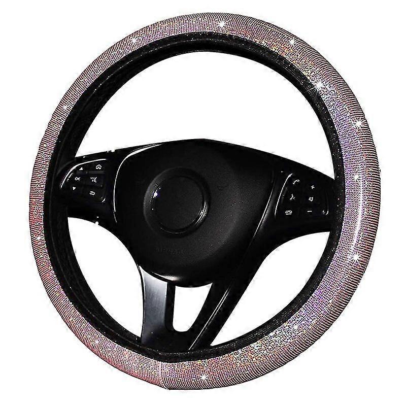 colorful diamond rainbow bling soft steering wheel protector cover
