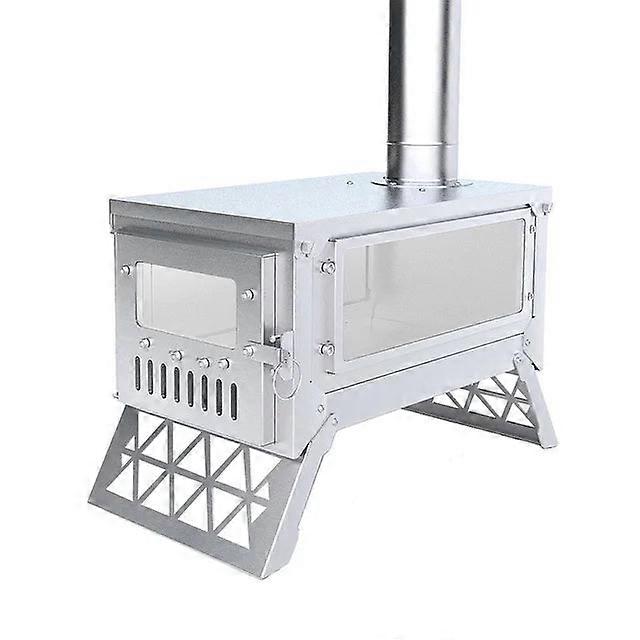 ガラス窓付きステンレス製折りたたみテント屋外キャンプ用薪ストーブ