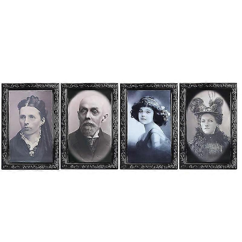 Halloween Decorations 3D Changing Face Expression Moving Portrait Picture Frames for Horror Party D