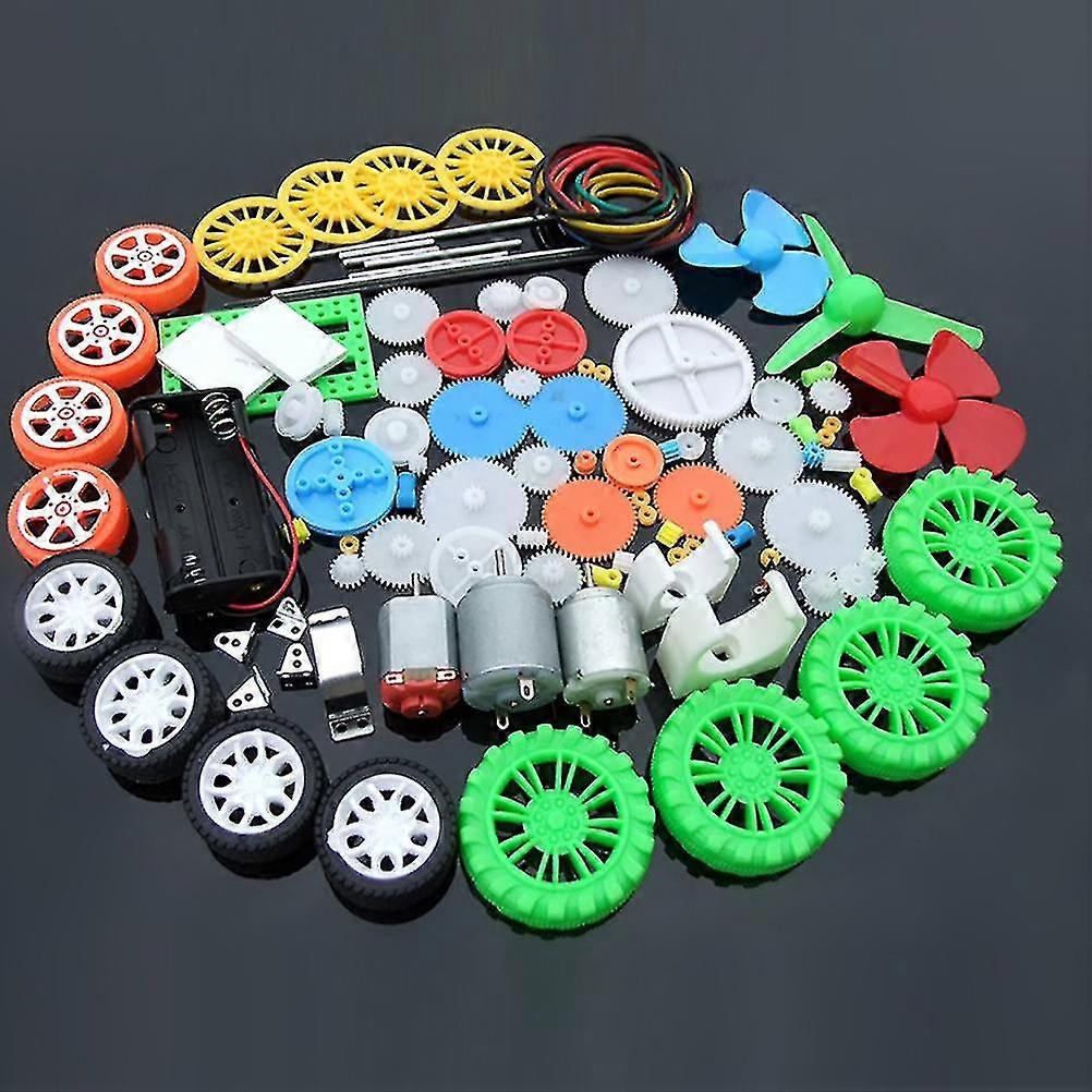 112Pcs DC Motor Kit Electric Mini Motor with Plastic Gears Motor Mounting Bracket Shaft Propeller for DIY Science Projects