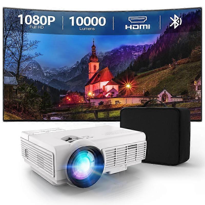 Mini Projector Bluetooth, 10000 Lumens 1080P HD Projector