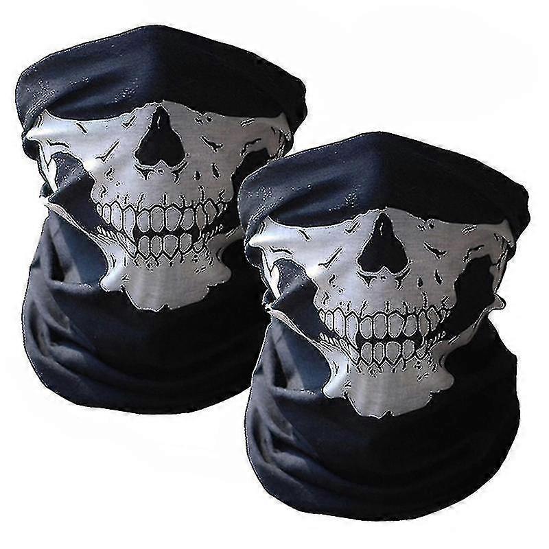 2pcs Cool Bicycle Half Mask Ghost Scarf Multi Use Neck Warmer-mxbc
