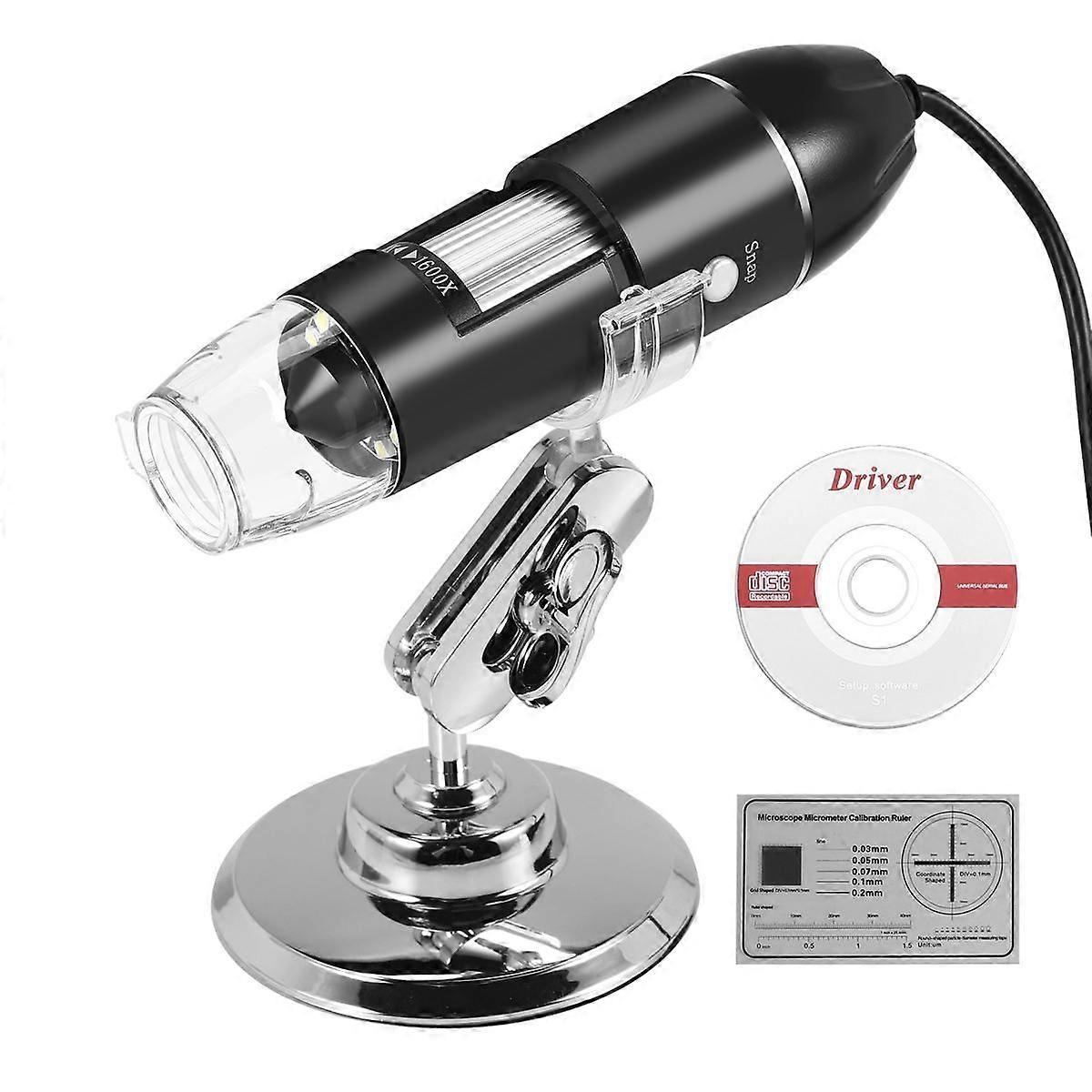 3 in 1 USB Digital Microscope, Endoscopic Camera, Adjustable Magnification with PC Bracket, 1600X