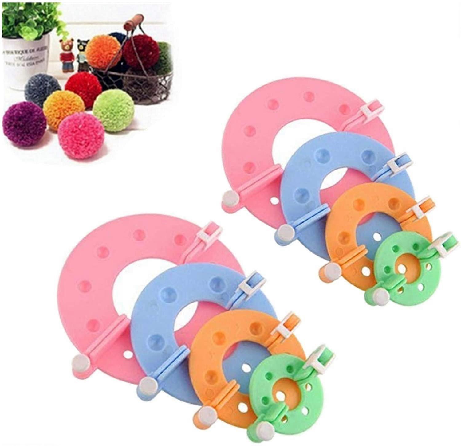 Pom Pom Maker 8Pcs Fluff Ball Weaver Needle Pompom Maker Set 4 Sizes Diy Pompoms Craft