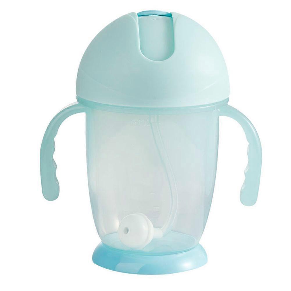 300ml Silicone Double Handle Anti slip Leakproof Water Drinking Learning Cup (Light Blue)