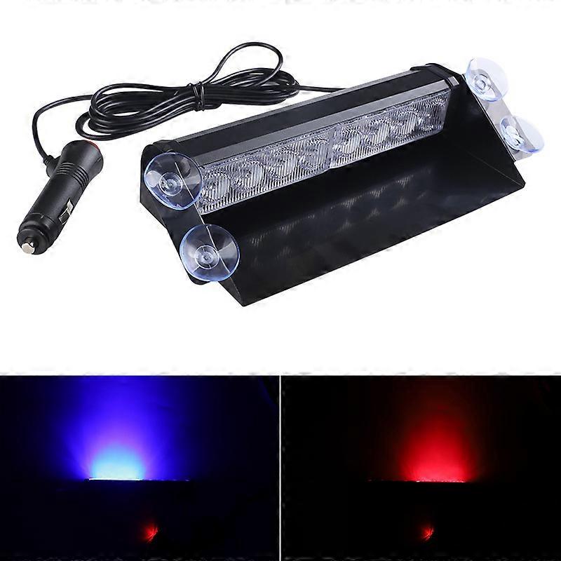 8LED 12V Car LED Strobe Light Truck Emergency Flasher Dash Strobe Warning Light Day Running Flash Led Police Lights Red/Blue