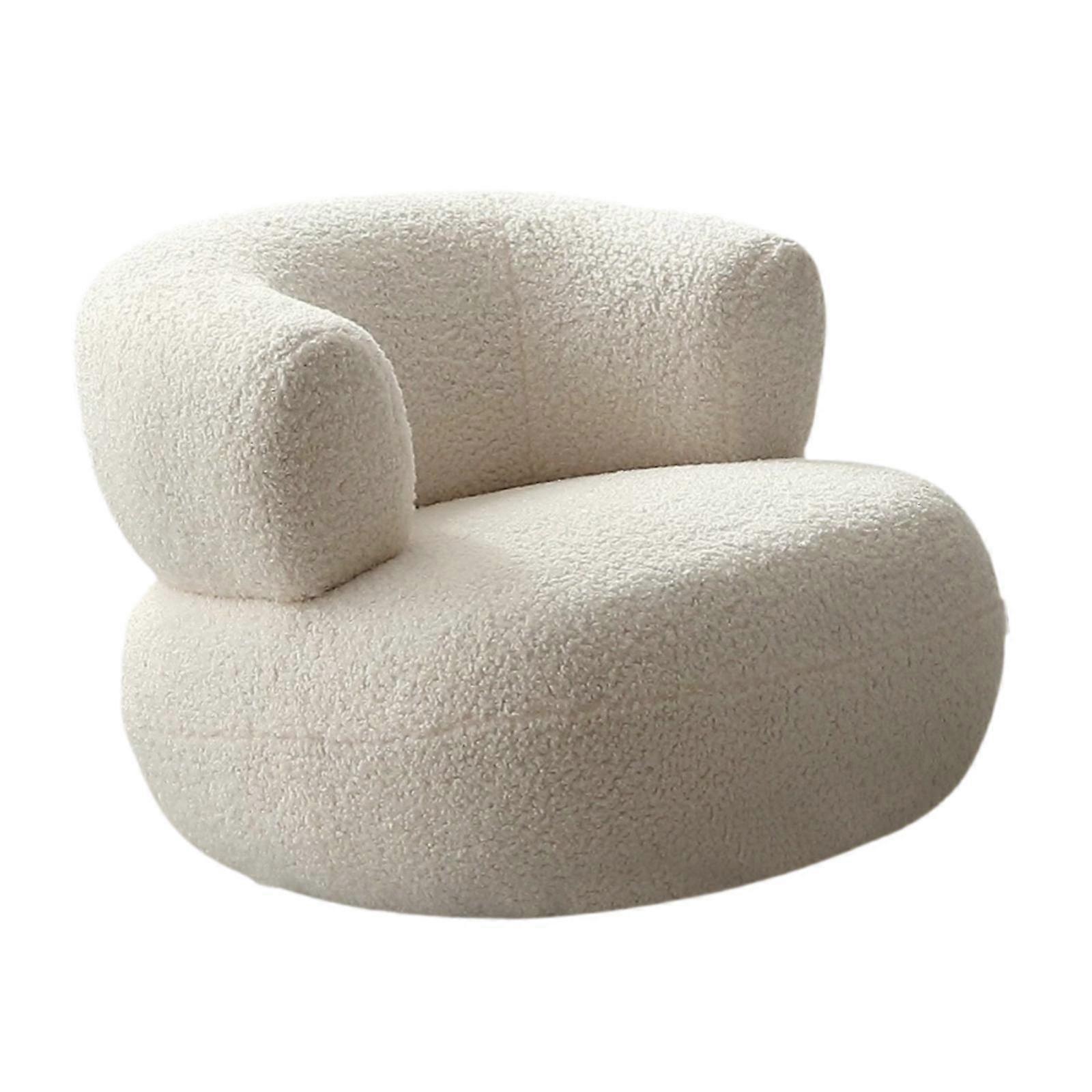 Single Sofa Soft Comfortable Nordic Floor Sofa for Dorm Bedroom Reading Room White