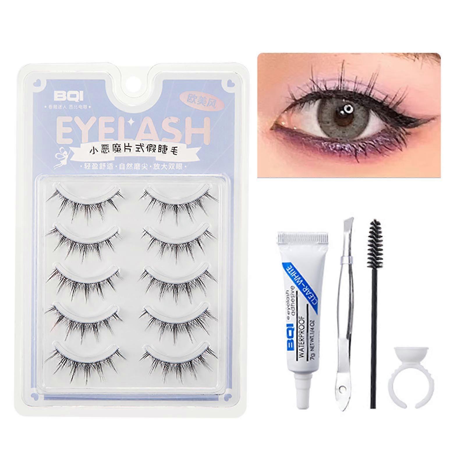 Makeup Curling False Eyelashes Waterproof Oilproof False Eyelashes for Stage Performance Party Makeup