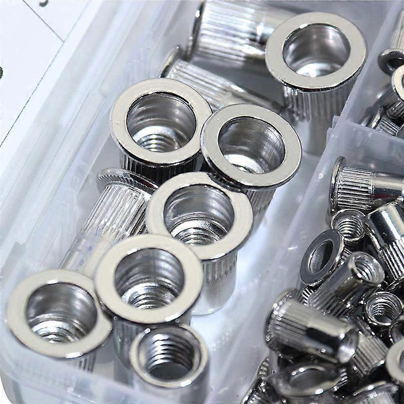 150pcs Stainless Steel Rivnut Flat Head Threaded Nut M3 M4 M5 M6 M8 Vertical Stripe Rivets Insert Nutsert Cap Rivet Nuts