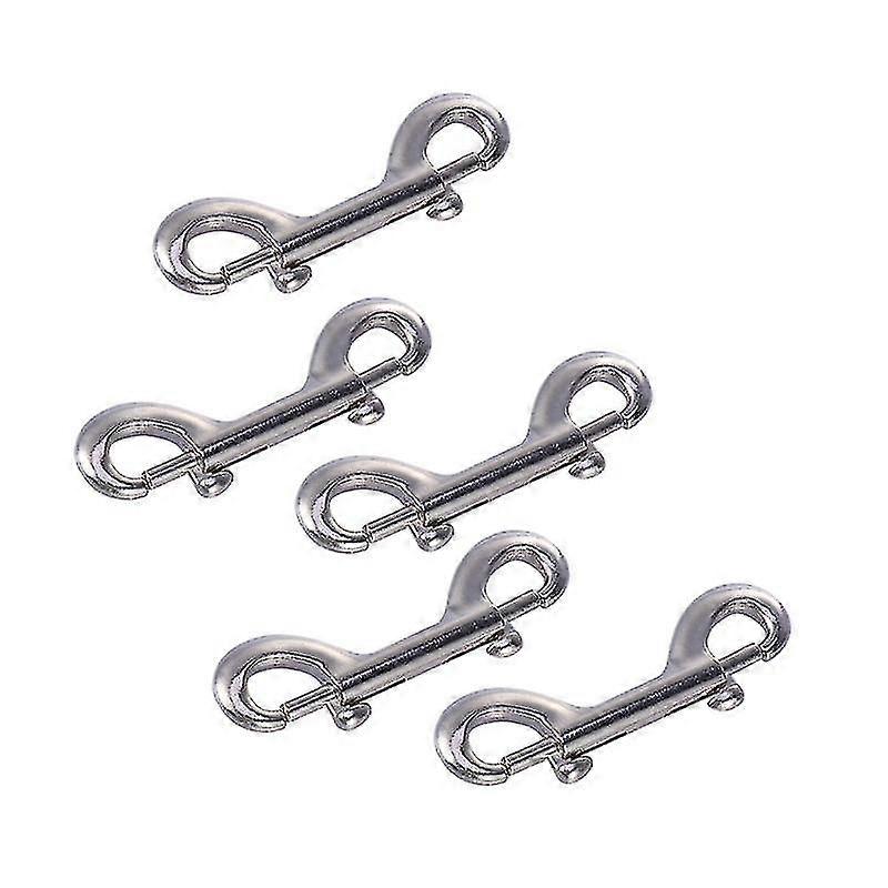 5pcs 118mm Zinc Alloy Double End Bolt Snap Hook Marine Grade Double Ended Snaps Diving Clips Spring Bolt Snaps Key Ring(silver)