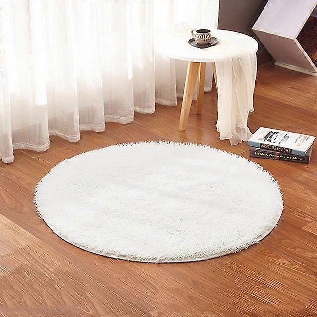 white color Round Rug Carpet Living Room Carpet Kids Room Rugs Soft and Fluffy Warm, custom size, diameter