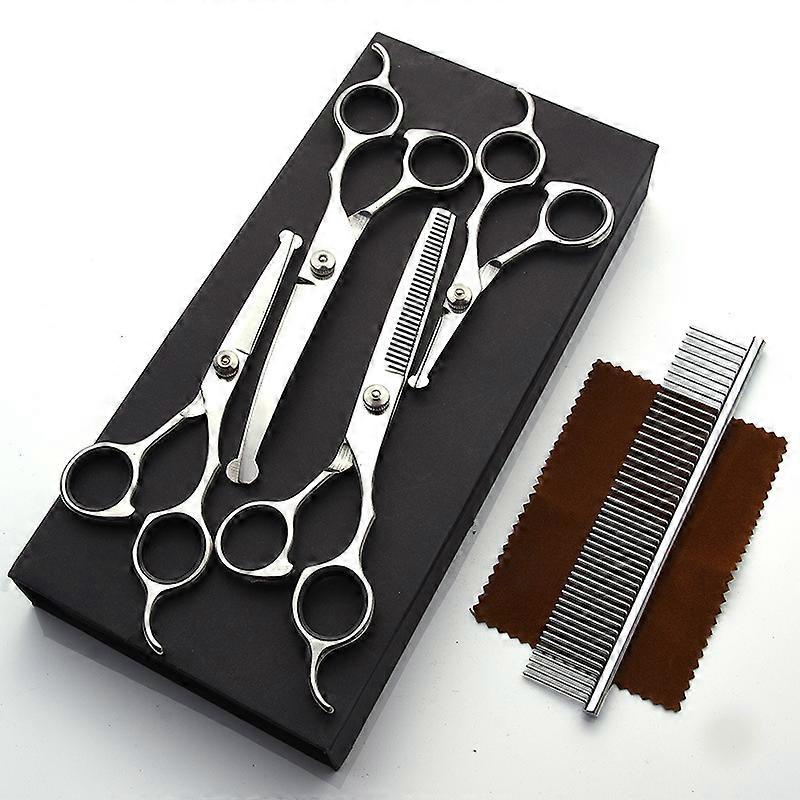 Dog Grooming Scissors Kit Professional Safety Thinning Shears Comb