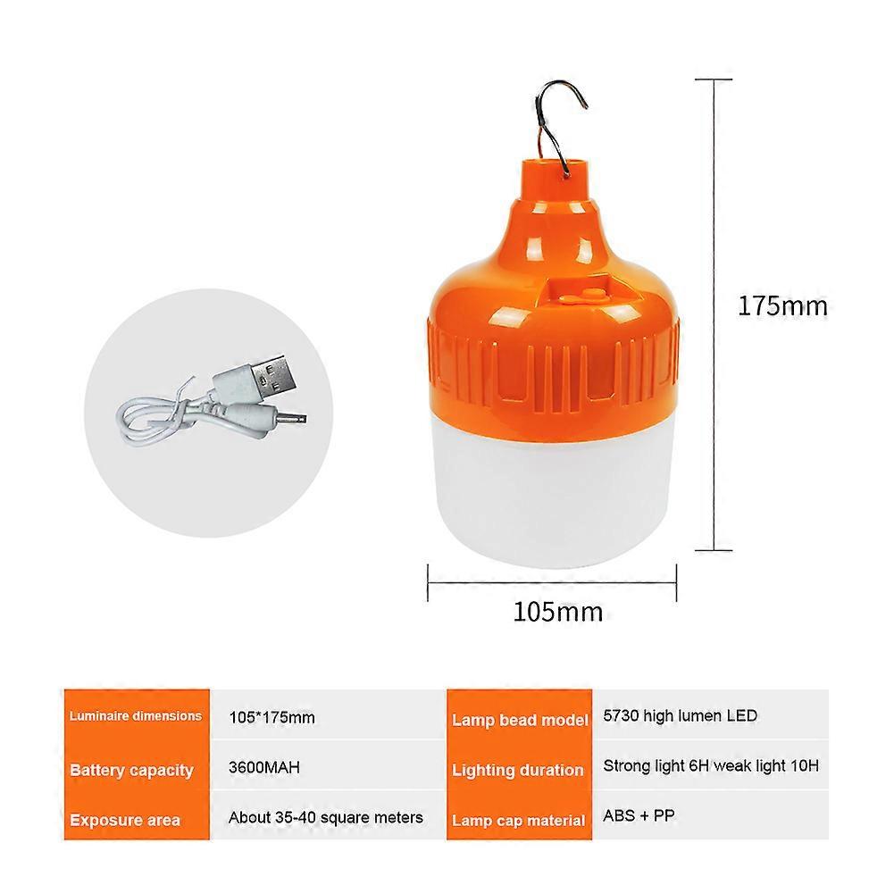 Portable USB Rechargeable LED Lamp Bulbs Hook Up Camping Lanterns Emergency HOT