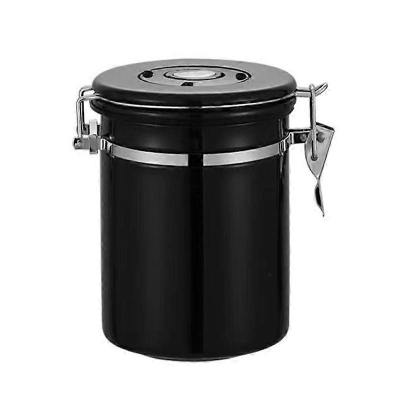 1.5L Sealed Tank Large Capacity Mildew-proof Stainless Steel Airtight Coffee Container with Scoop for Kitchen KAESI