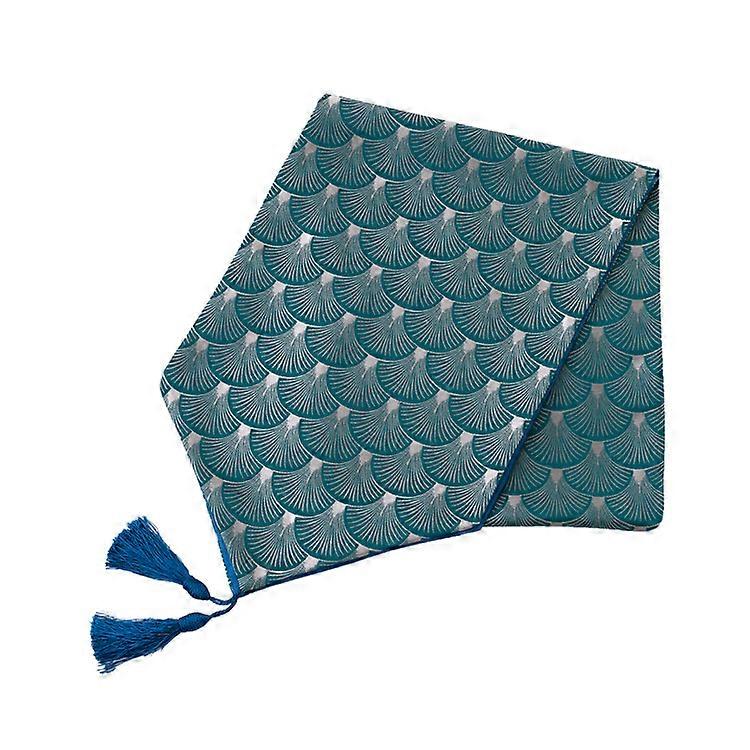 Table Runner Linen Look Natural  Blue Table Runner 32 x 180 cm Peacock Table Runner