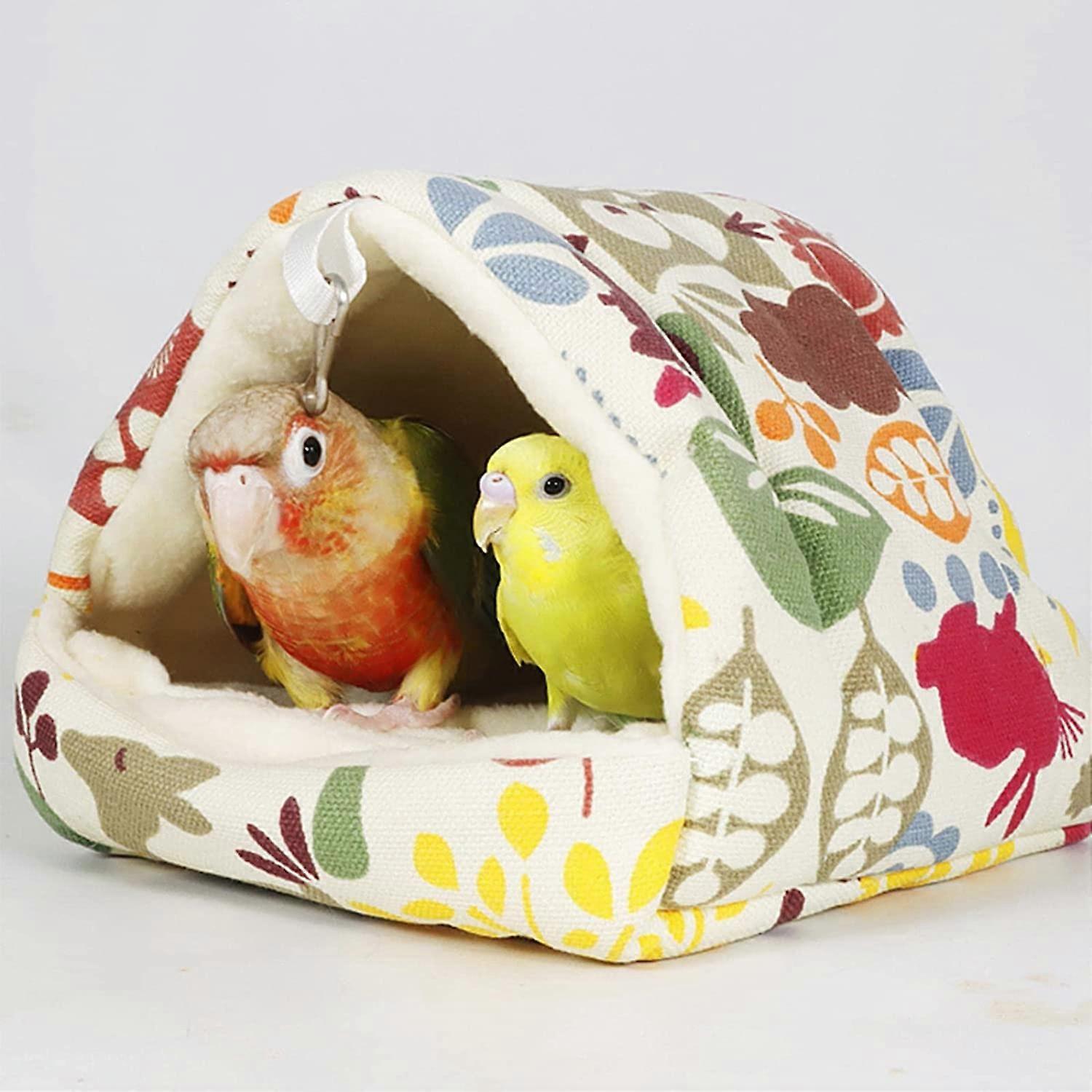 Plush Hanging Bird Bed – Warm Hammock Nest For Parakeets & Medium/Large Parrots With Hooks