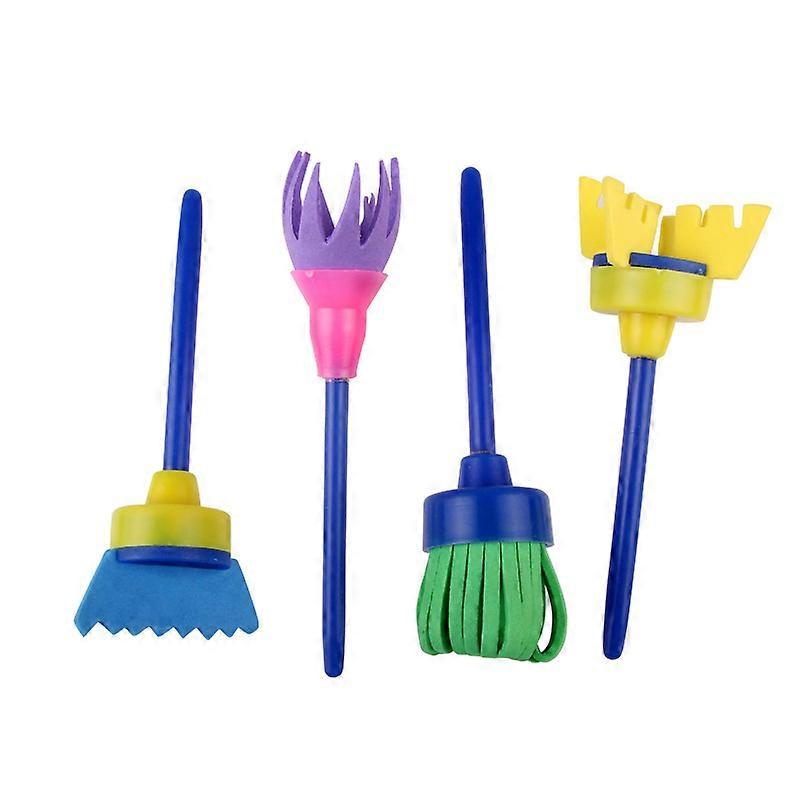 4pcs/set Diy Painting Sponge Brushes Plastic