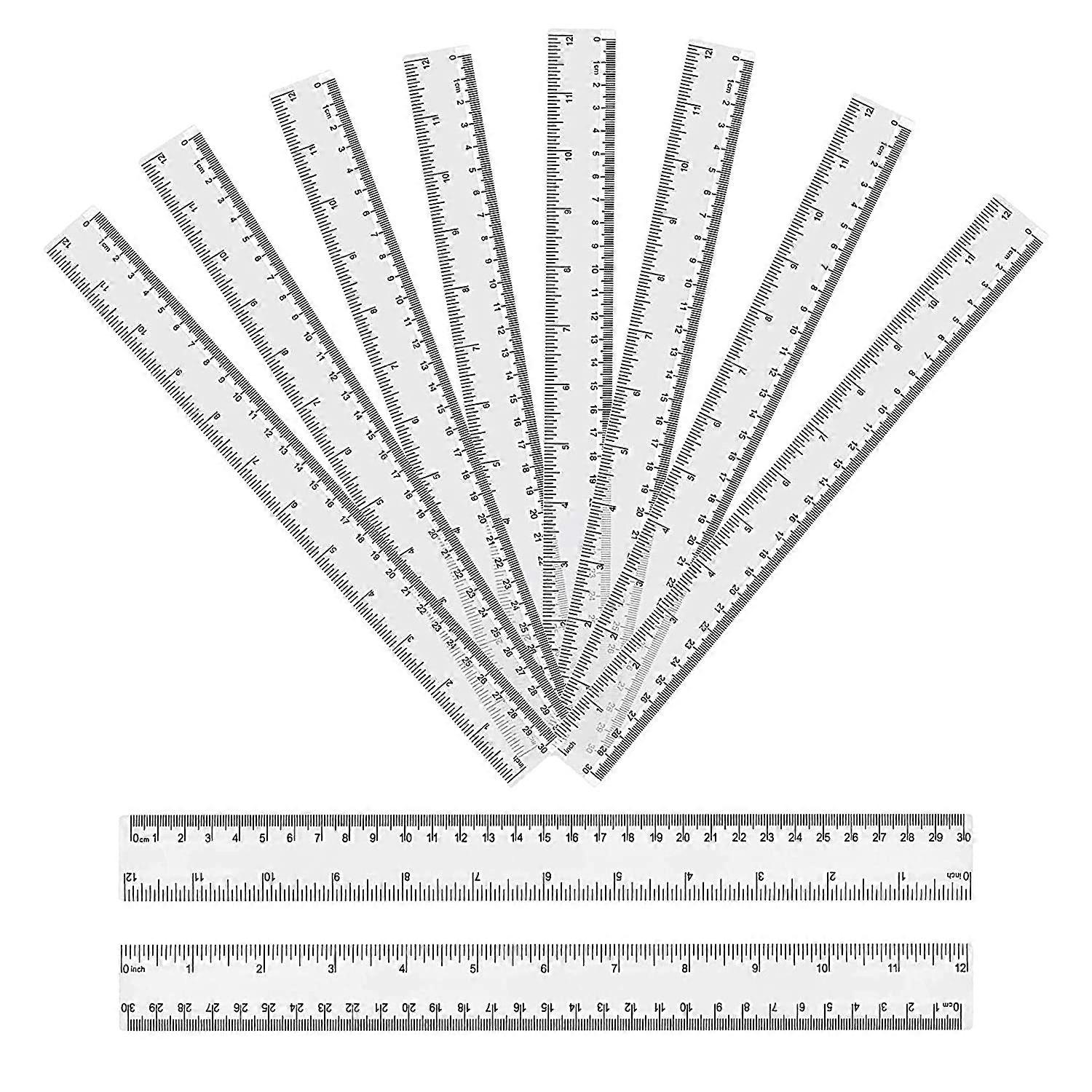 30cm Clear Ruler     Pcs Plastic