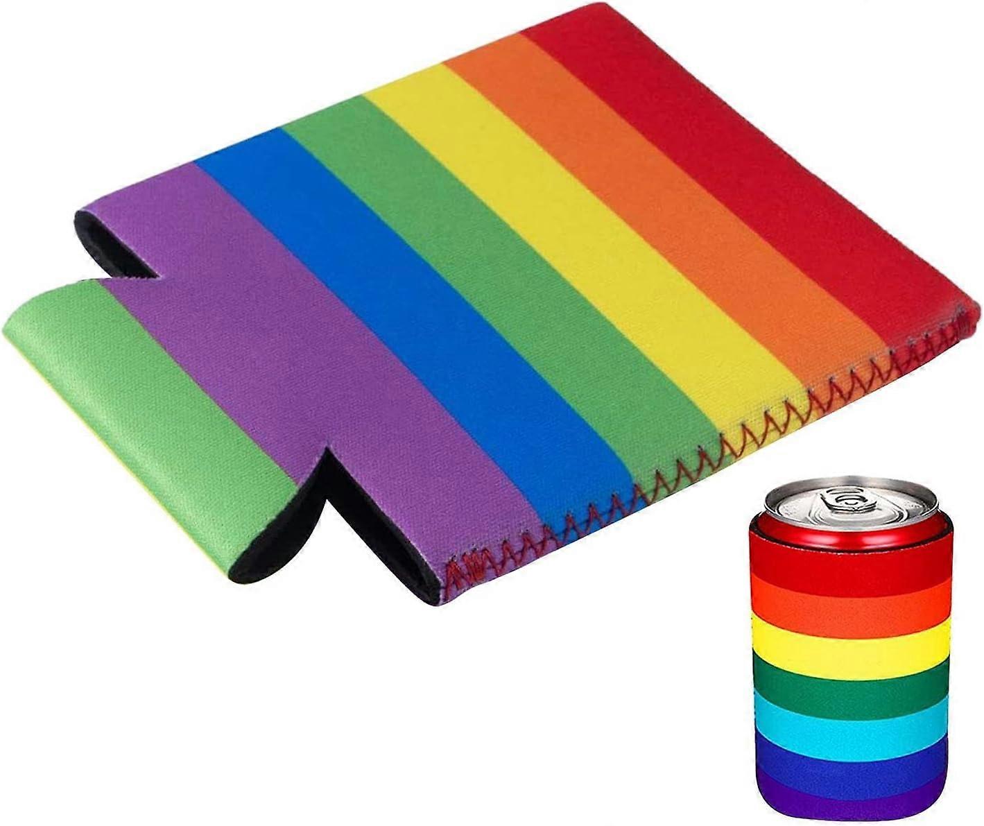Rainbow Beer Can Cooler Cover - Isolerade ölburkkylare - Bärbar flaskmuggisolator