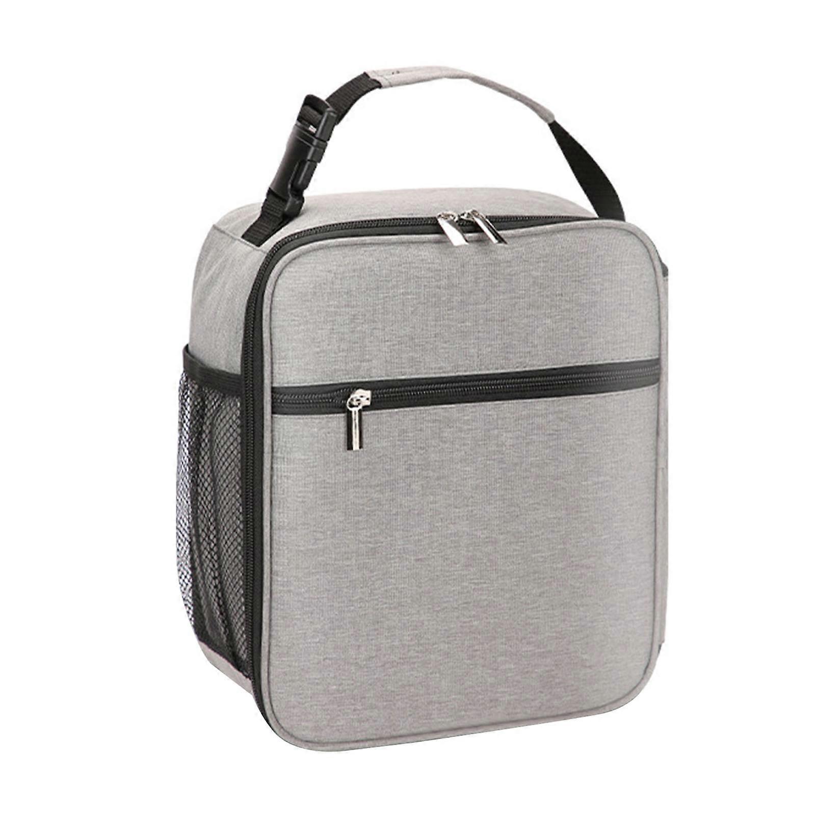 Thermal Insulated Lunch Box Bag for Kids Adults Work Travel Reusable Freezable Cooler Tote with Front Pocket And Mesh Interior Portable Food Container