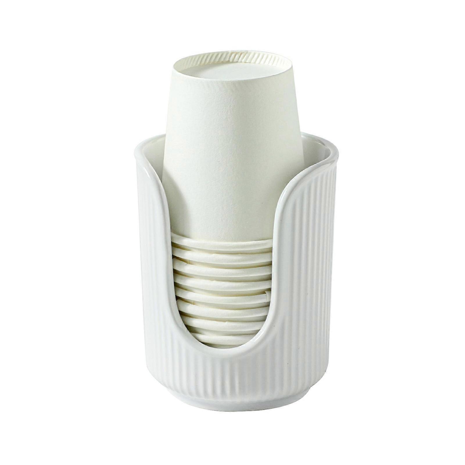 Plastic Cup Holder U-Shaped Grooves Top Opening Cup Storage Keeping Cups Counters Neat Anti-Slip Small Paper Cup Holder for Bathroom Vanity Kitchen RV