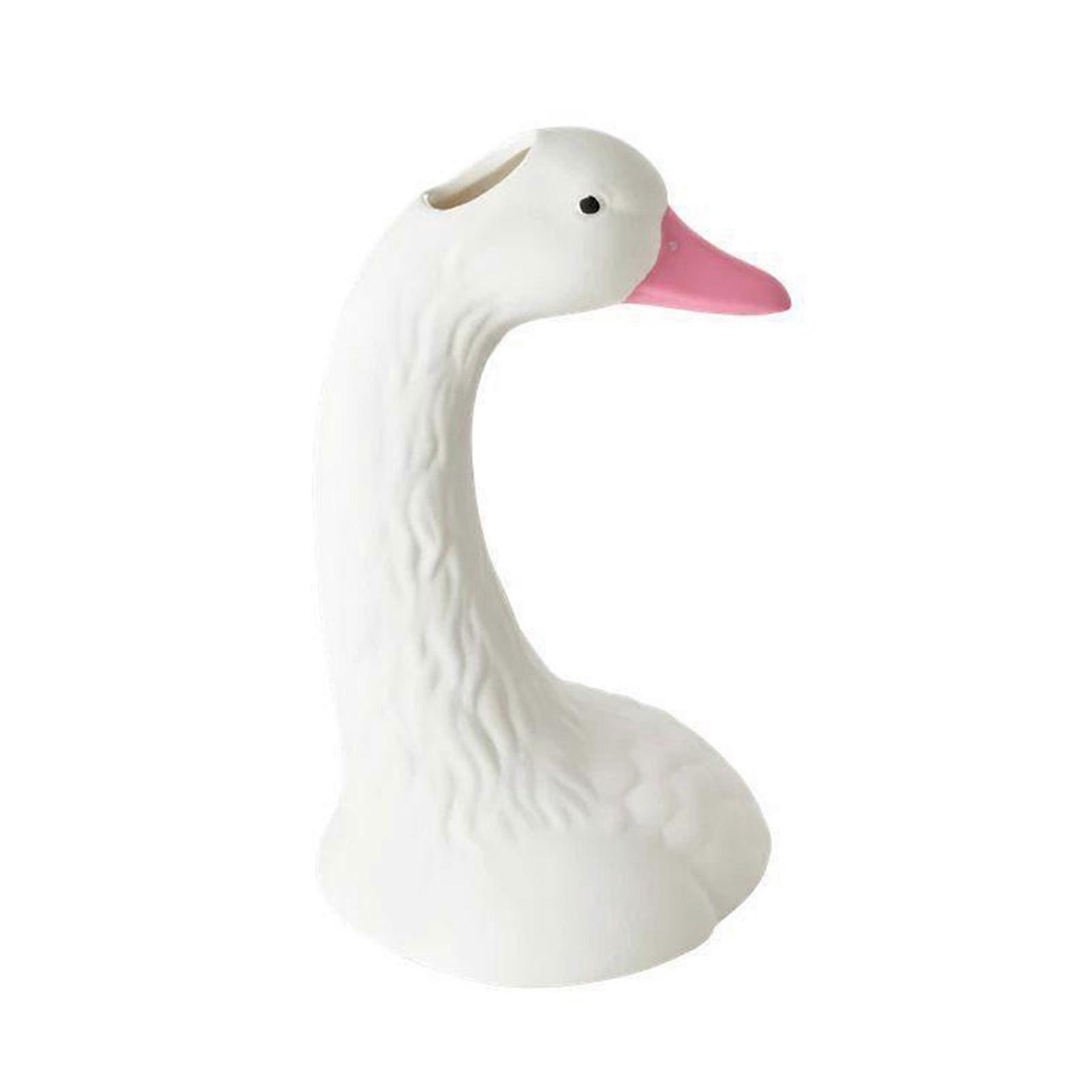 Swan-Neck Ceramic Vase Unique Elegant Home Decor for Living Room And Console Table Funky Design Swan Vase Kaesi