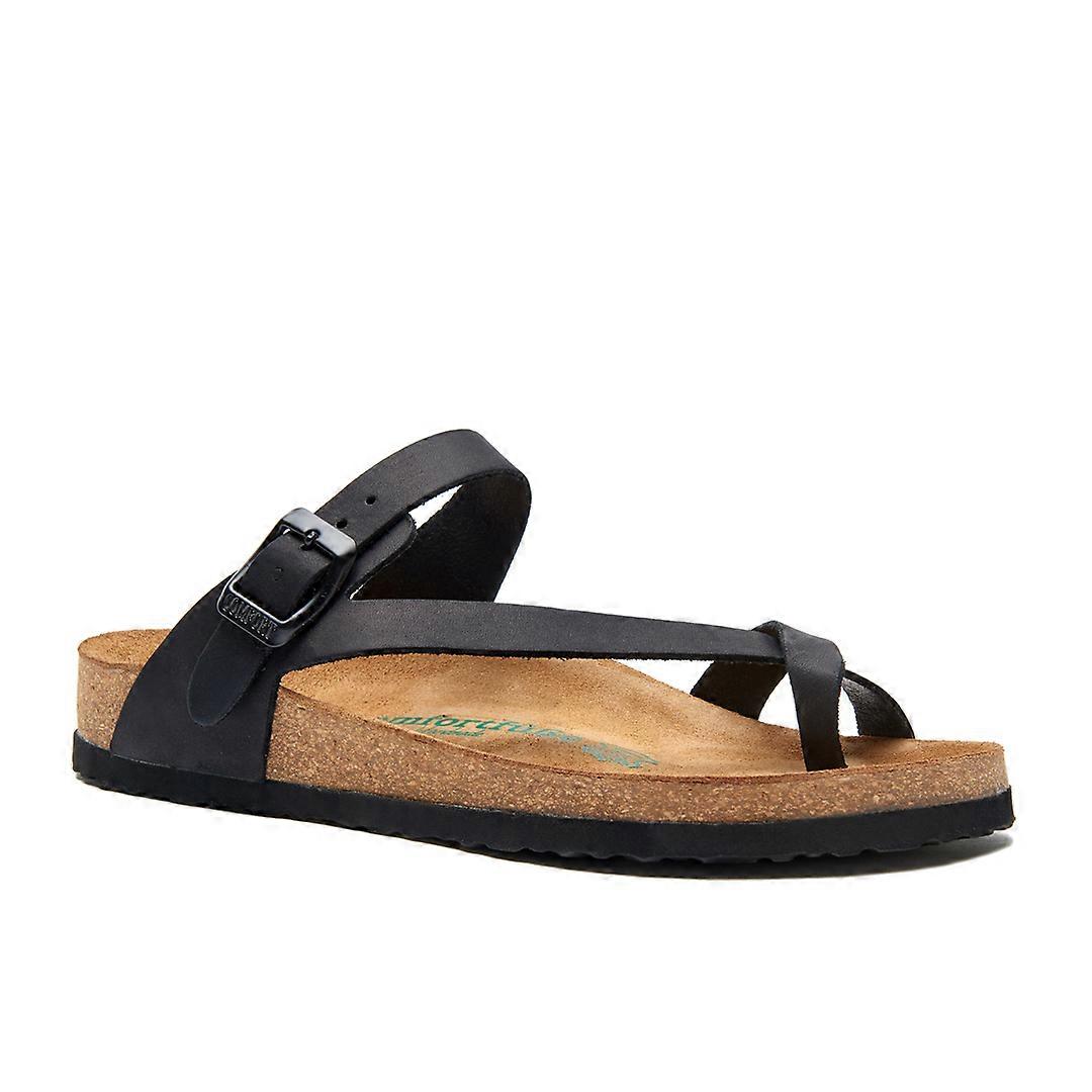 Stylish Leather Flats With Cork Footbed