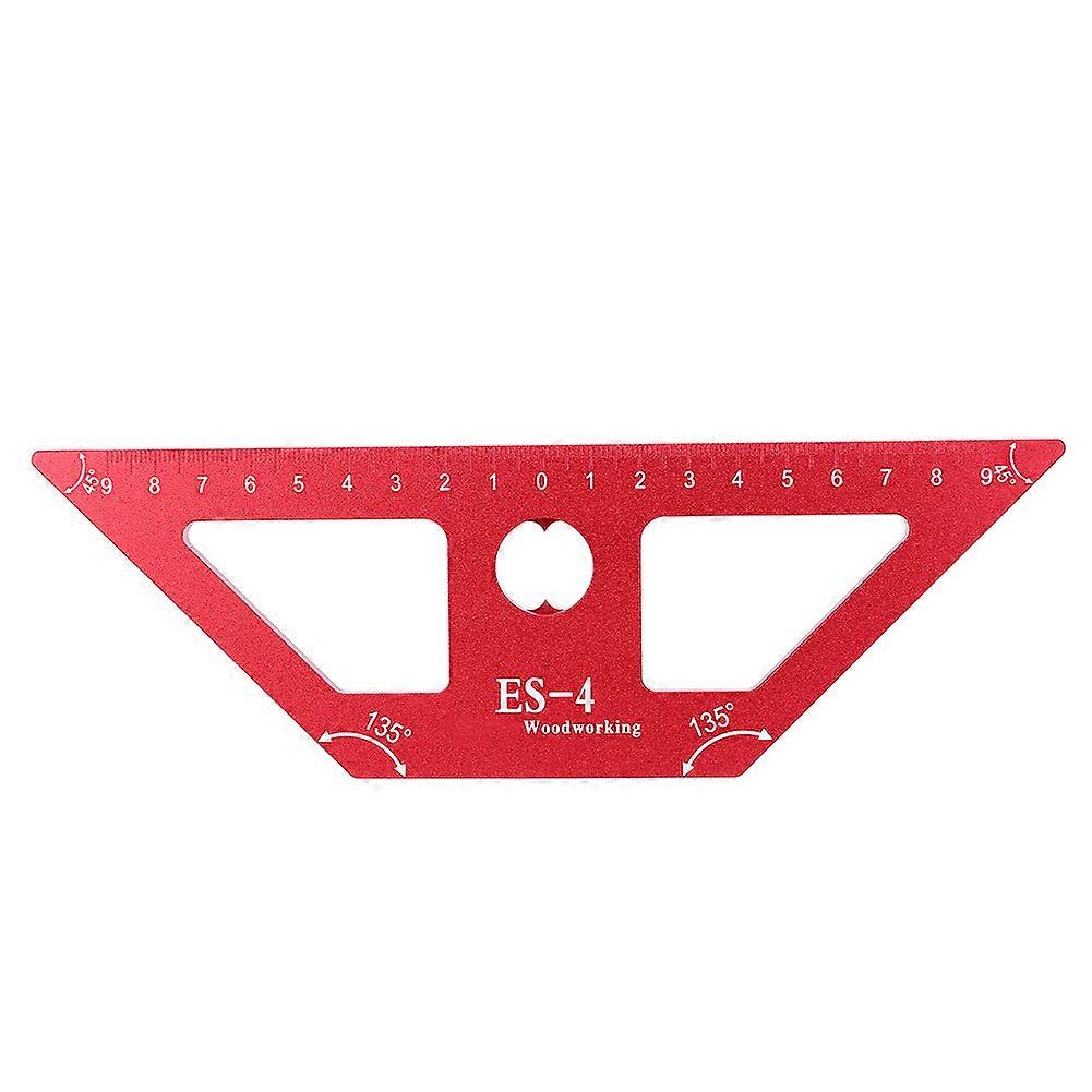 ES-4 Woodworking Ruler 45 Degree Scriber Multifunctional Measuring Tool Red