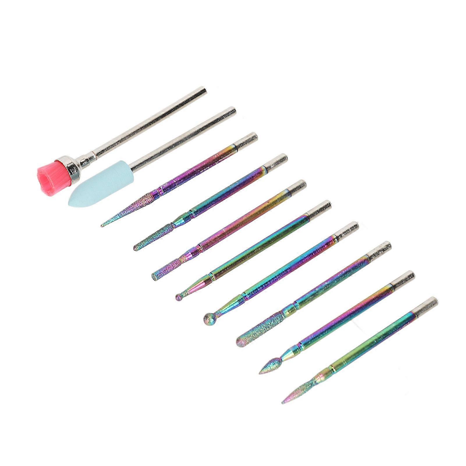 10pcs Nail Tungsten Drill Bits Fast Removal Polish Gel Nails Nail Drill Bits for Nail Drill Machines with Storage Box