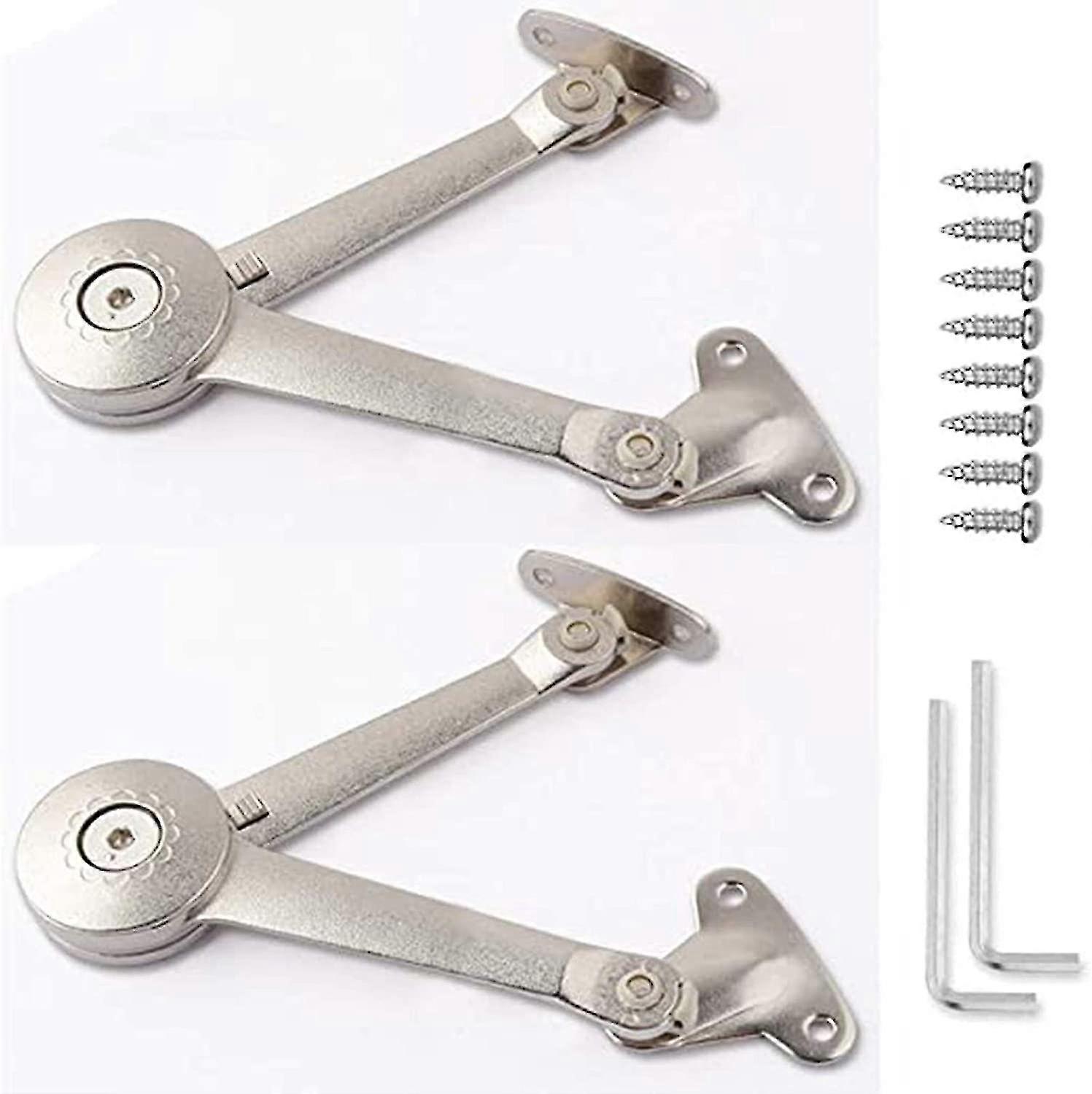 2 Pieces Adjustable Support Hinge Lift, Zinc Alloy Lid Support Hinges, Lid Support Hinges, Cupboard Door, Wooden Storage Boxes