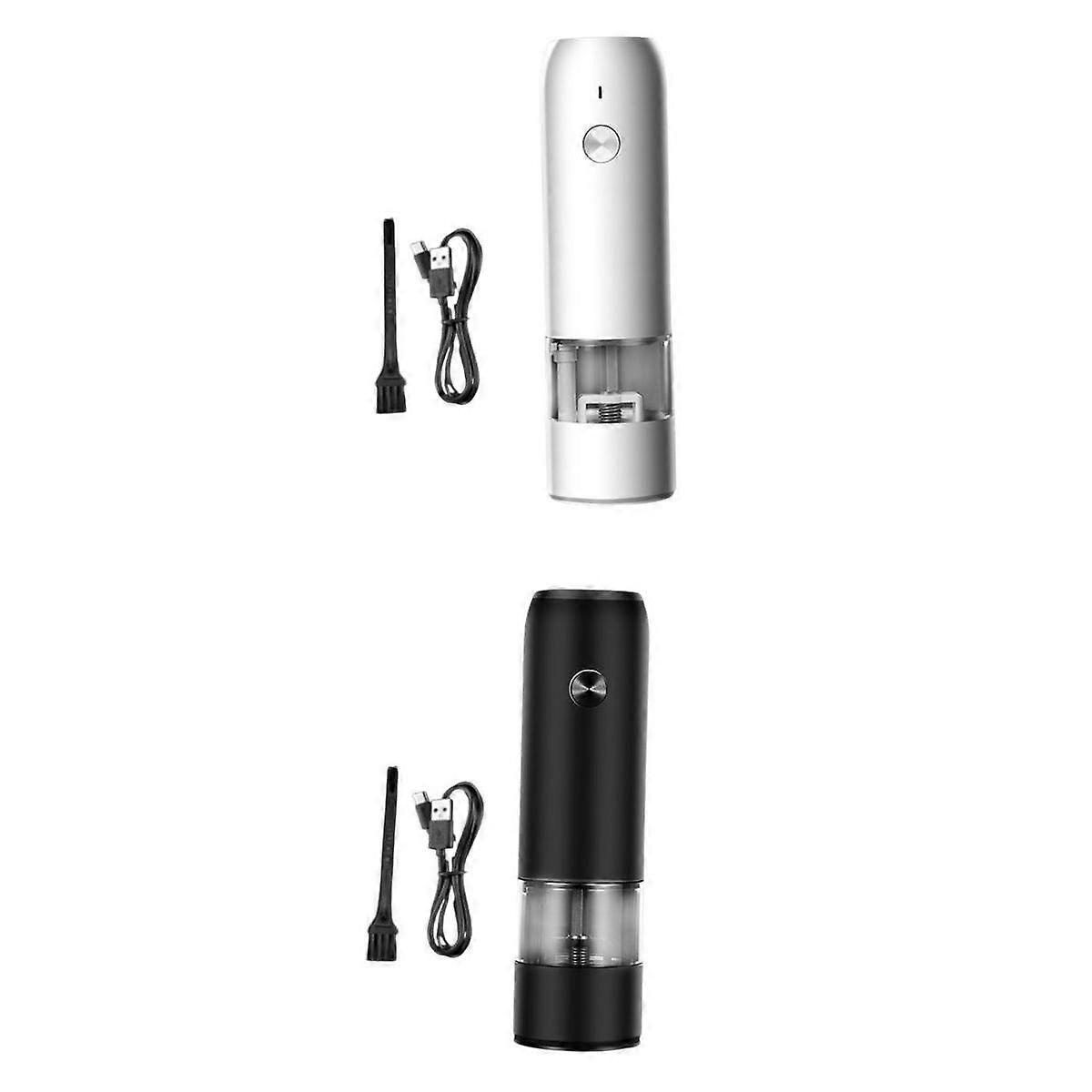 2x Automatic Electric Pepper Grinder USB Charging for Salt Spice