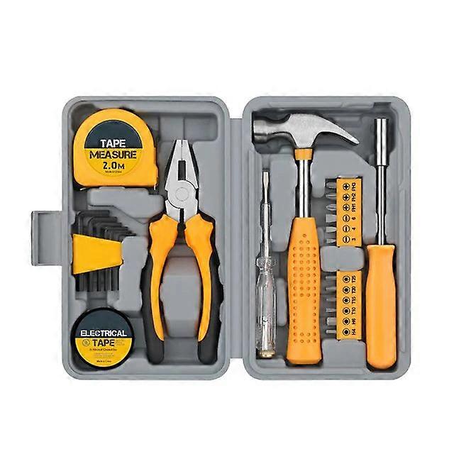 24Pcs Household Repair Kit Multi-purpose Home Hand Tool Storage Case Durable Hammer And Allen Key Set With