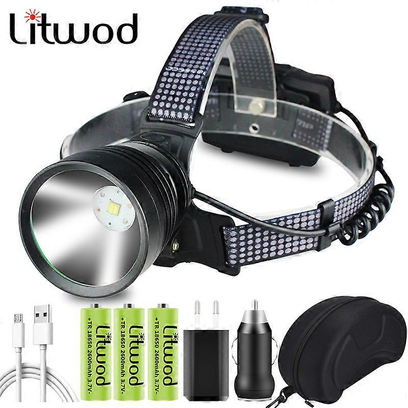 7 Core Xhp90.2 Led Headlamp Built-in Cooling Fun Zoom Headlight Power Bank Head Lamp Flashlight Torch 3* 18650 Battery 30W CE