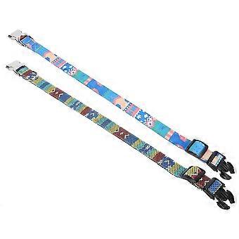 Adjustable Bohemian Pet Collar for Dogs and Cats with Colorful Design and Quick Release Engraved Buc