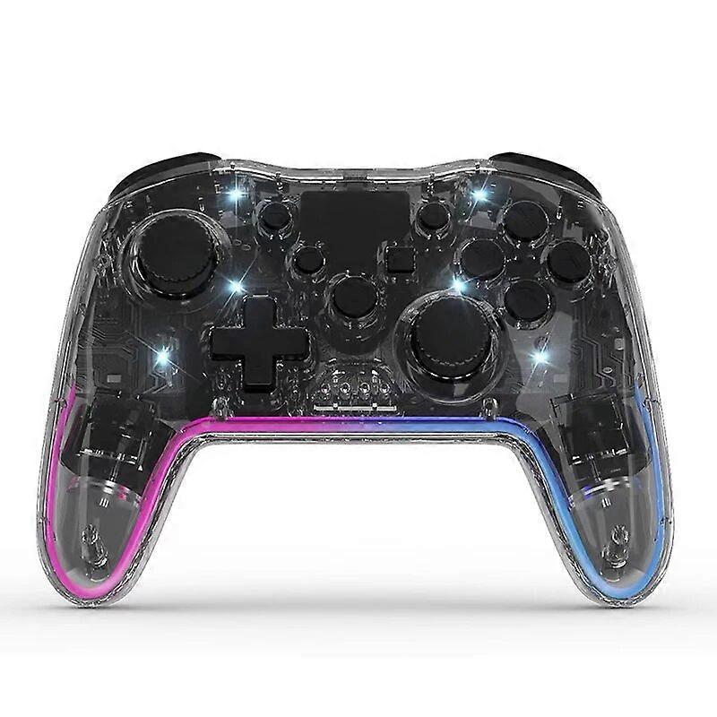 Manette de jeu RVB sans fil pour Nintendo Switch TV Box PS3 Console PC Joystick Contrôleur transparent Gyroscope à six axes Double vibration
